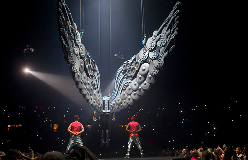 Justin Bieber, Custom Wings: 3D Design, 5 Axis CNC Milling, Vacuforming & Scenic Paint.